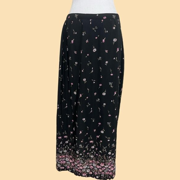 ditsy floral vintage 90s maxi skirt girly whimsygoth grunge cottagecore - Picture 1 of 7